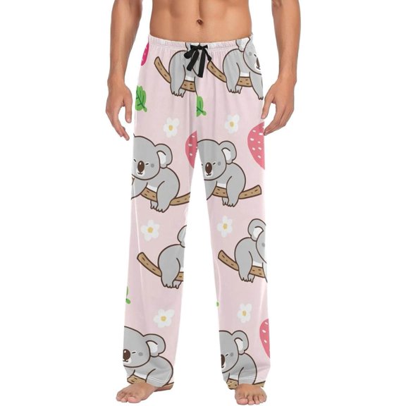 Strawberry Koala Ghost Pajama Pants, Men's Lounge Pants Light with Drawstring and Pockets, Christmas New Year Birthday Father's Day Gifts, X-Large