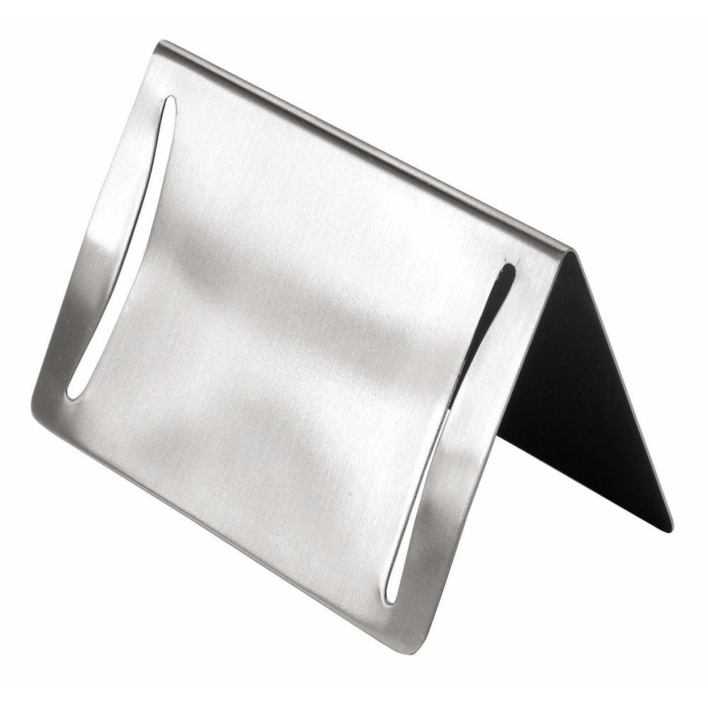 HUBERT® Easel Sign Holder Polished Stainless Steel Side Slit Cut Outs