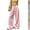 03# Pink, variant on Linen Drawstring Pants Women Pinstripe Wide Leg Flowy Pants Palazzo Beach Casual Pant with Pockets Loose Summer Pant Blue XL