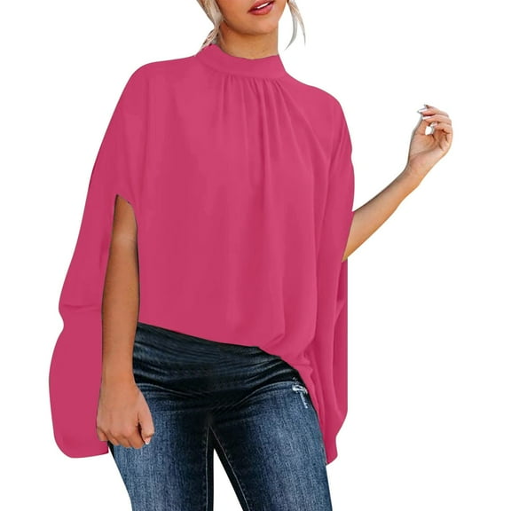 Women'S Clothing, Tops for Women Trendy, Trendy Women's Casual Shirts Loose Fit Round Neck Tops for Stylish Outfits