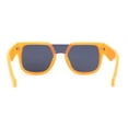 thumbnail image 4 of Unique Exposed Shield Lens Bridge Retro Horn Rim Sunglasses Orange - Black, 4 of 4