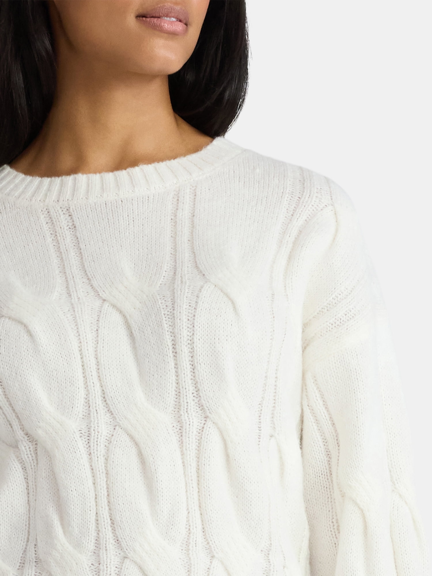 Madden NYC Women's Cable Knit Sweater, Midweight, Sizes XXS-XXL