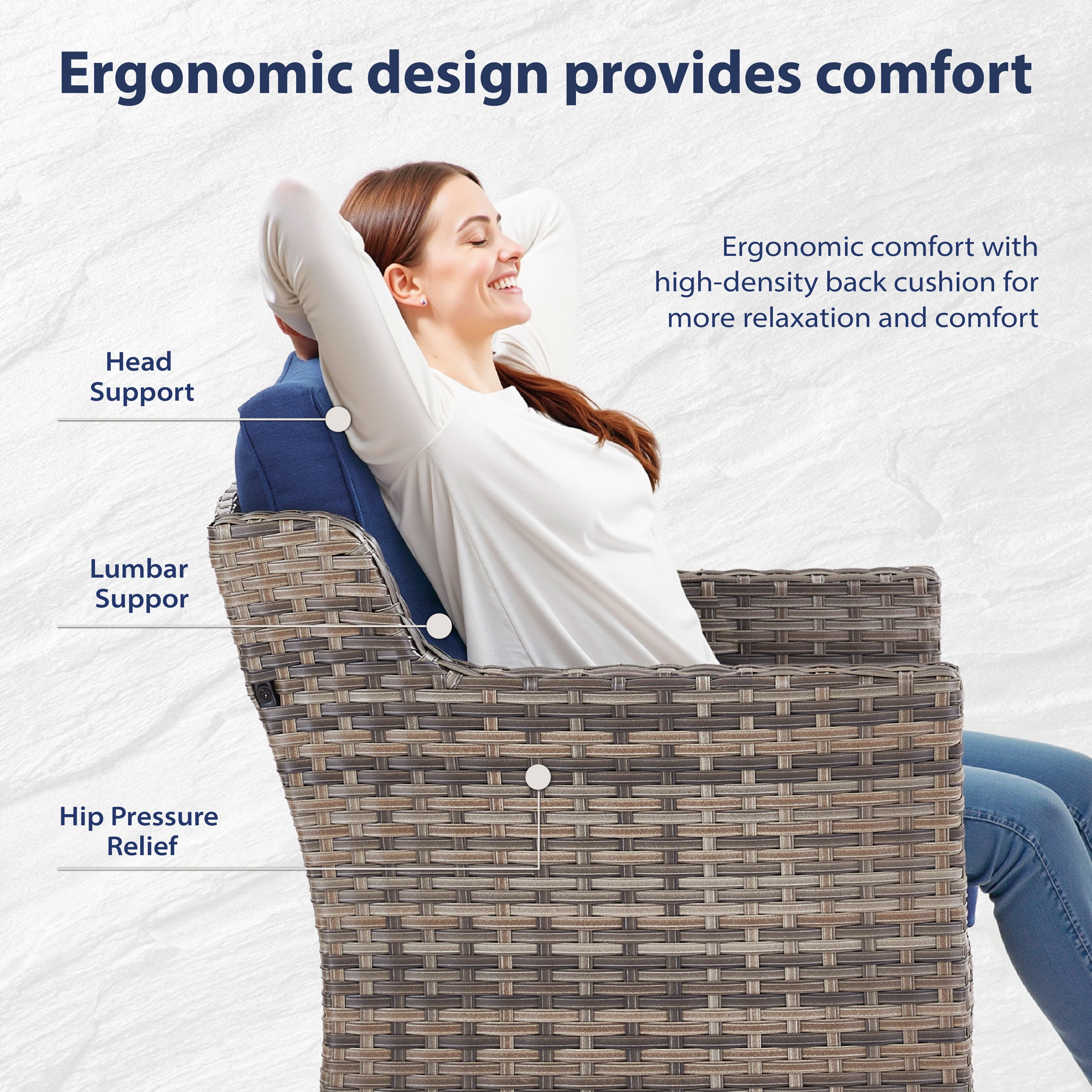 Bellefurn 7 Pieces Patio Furniture Sets with Swivel Chairs,All-Weather Outdoor Conversation Sets with 2 High Back Couch,Outdoor Swivel Rocker Chairs,Coffee Tabel for Porch Deck Backyard