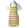 thumbnail image 3 of Retro Apron Colorful Triangles Sharp Edged Geometric Shapes in Horizontal Line, Unisex Kitchen Bib Apron with Adjustable Neck for Cooking Baking Gardening, Dark Coral Yellow Pale Green, by Ambesonne, 3 of 3