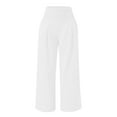 thumbnail image 6 of Lenpel Girls' Wide Leg Pants Elastic High Waisted Pleated Baggy Casual Trousers Loose Beach Pants with Pockets, 6 of 7