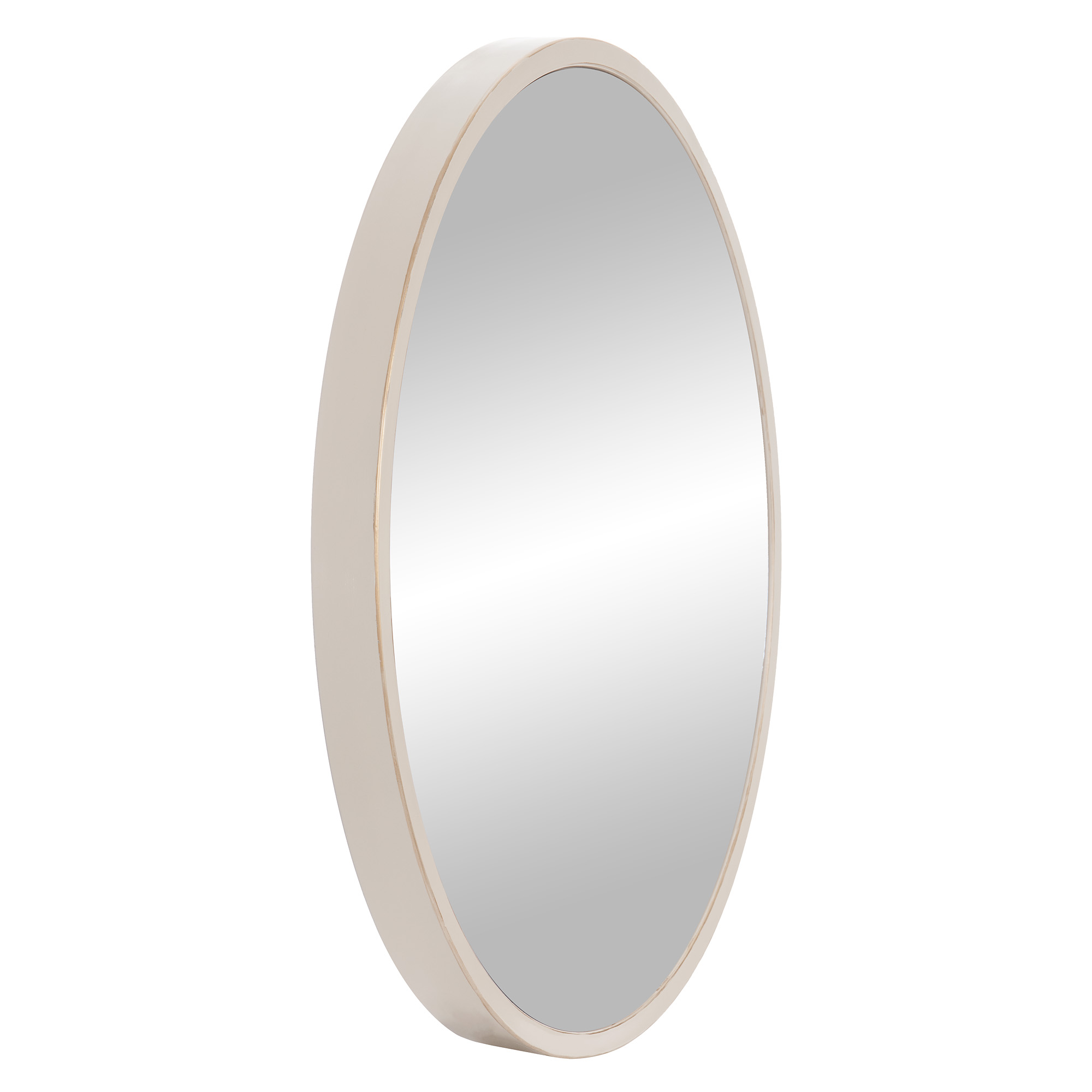 Minimalist Round Metal Frame Wall Mount Mirror, Distressed Cream & Gold, 30" x 30" - image 2 of 5