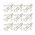 thumbnail image 5 of 100 clips de papel dorados con forma única y bonita, proceso de galvanoplastia, clip de metal portátil ligero con caja de almacenamiento, avión, 5 of 5
