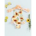 thumbnail image 3 of Musuos Kids Girls One-Pieces Swimsuit 18M 24M 3Y 4Y 5Y 6Y Floral/Stars Print Bowknot Sleeveless Ruffles Summer Beachwear Bathing Suit, 3 of 10