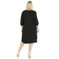 thumbnail image 4 of Pastel by Vivienne Women's Balloon Sleeve Midi Dress in Plus Size Black XXX-Large, 4 of 4