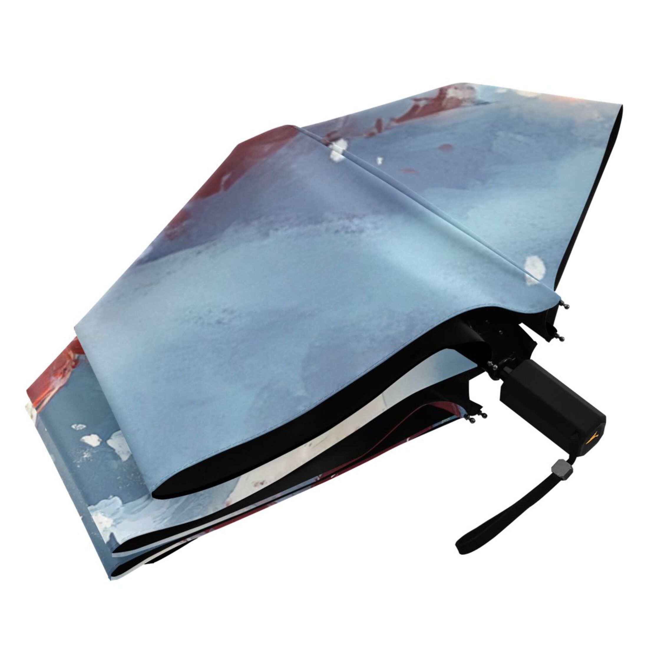 Funny Santa Claus Christmas Snow All Weather Umbrella Triple Folding Parasol 6 Ribs UV Protection Portable