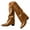 Brown, variant on Women's Chunky Knee High Boots Fold Over Dressy Pull on Tall Boot Wide Calf Western Cowboy Boots