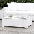 thumbnail image 3 of Furniture of America Arthur Rattan Rectangular Patio Ottoman in White, 3 of 5