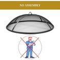 thumbnail image 3 of Round Screen Cover,Outdoor Patio Mesh FirePit Screens Guard,Heavy Duty Steel Domed Ember Lid with Handle,22Inch Diameter, 3 of 8