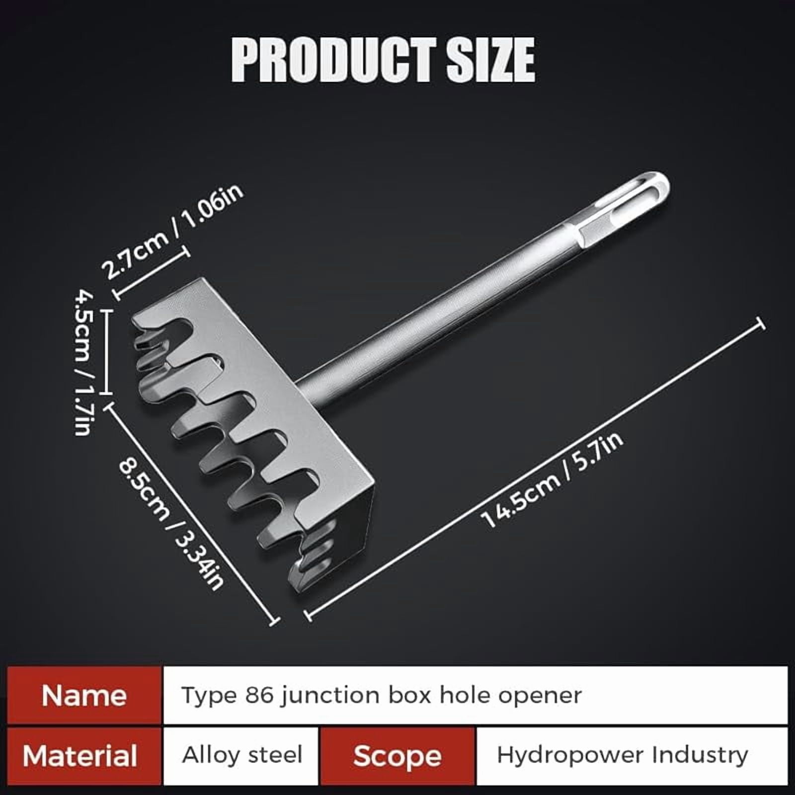 86 Line Box Socket Hole Punch, Stainless Steel Rectangle Slot Cutter, Creative Square Hole Cutter for Electrical Box, Easy One Step Hole Cutting Tool (2PCS)