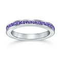 thumbnail image 2 of Bling Jewelry Womens Purple CZ Eternity Band Ring Imitation Amethyst .925 Sterling Silver, 2 of 6