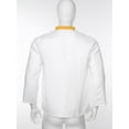 thumbnail image 4 of Jelory Unisex Chef Coat Long Sleeves Double-Breasted Hotel Restaurant Kitchen Work Uniform Yellow 4XL, 4 of 7
