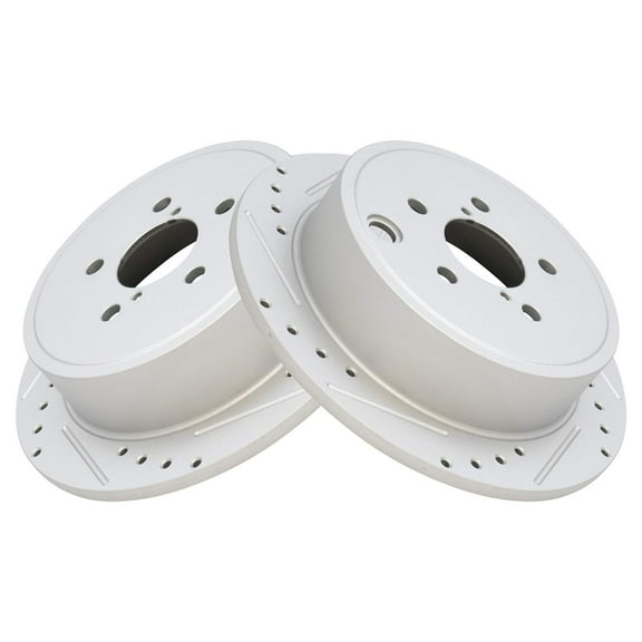 TRQ Rear Performance Brake Rotors Set Premium G-Coated Cross Drilled & Slotted Fits Select 2013-2015 Subaru BRZ 2009-2013 Forester 2008-2014 Impreza 2010-2014 Legacy Outback