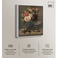 thumbnail image 2 of Still Life With Roses Vintage Classic Roses Canvas Wall Art by Art Remedy, White Floater Frame, 16"x20", 2 of 7