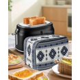 thumbnail image 5 of Fsddascl Dark Blue Boho Small Toaster Cover 2 Slice, Kitchen Appliance Covers, Farmhouse Neutral Abstract Geometric Toaster Oven Cover with Loop, Bread Machine Cover Polyester Dust Cover Protection, 5 of 5