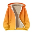 thumbnail image 5 of KAUOD Boys Winter Padded Hoodies Cute Gradient Color Fleece Lined Hooded Jackets with Pockets Kids Zip up Padded Warm Outwear, 5 of 8