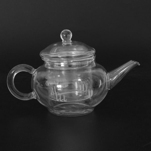 Théière en verre ml/33 résistante , avec infuseur à thé, pour thé en  feuilles, verre borosilicaté main, Transparent Clair