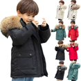 thumbnail image 5 of KAUOD Boys Winter Parka Coats Faux-F𝐮r Hood Waterproof Puffer Jackets Kids Toddler Padded Insulated Ski Outwear with Pockets, 5 of 5