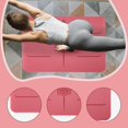 thumbnail image 5 of Esterilla de yoga pequeña, esterilla de ejercicio, equipo de fitness, portátil, para gimnasio, entrenamiento en casa, antideslizante Rojo rosa, 5 of 5