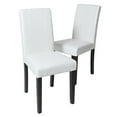 thumbnail image 1 of Roundhill Furniture Urban Style Fauteuil de Parsons Rembourré en Similicuir de Bois Massif, Blanc, Ensemble de 2, 1 of 4