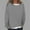 Gray, variant on Oplxuo Women's Fake-Two-Pieces Drop Shoulder Sweatshirt Tops, Loose Crewneck Long Sleeve Pullover Casual Tunic T Shirts