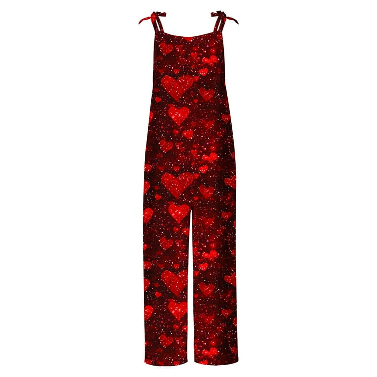 Ousvtion Valentines Day Jumpsuits for Women Plus Size 2025 Cute