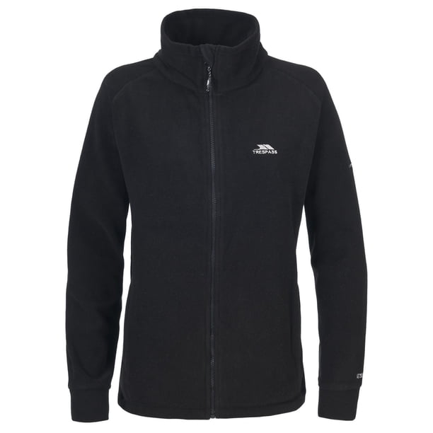 Trespass - Cazadora / Chaqueta / Abrigo de Forro Polar Cremallera completa Modelo Clarice Mujer Señora - Invierno/Montaña (Negro)