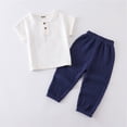 thumbnail image 4 of Kkkded 12M-8T Toddler Kids 2Pcs T-Shirts Set for Boys Girls,Baby Pullover Round Neck Short Sleeve Shirts Tops + Cotton Trousers Set Infant Spring Summer Set for 12M-8T, 4 of 8