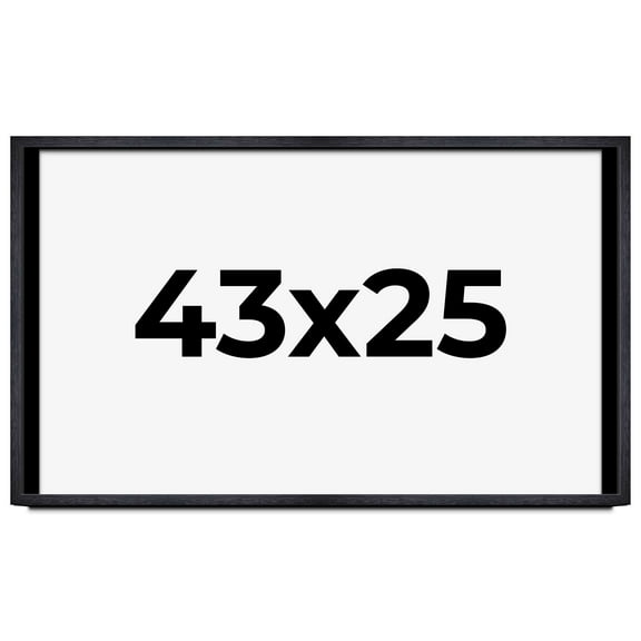 43x25 Shadow Box Frame Black | 1 Inches Deep Real Wood Farmhouse Shadowbox Display Frame | UV