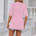 thumbnail image 7 of JGGSPWM Women's Loose Casual Solid Color Open Front Cardigan Tops Fake Two Piece Splicing Short Sleeve Top Shirt Pink XXL, 7 of 7