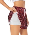 thumbnail image 3 of Lsque Red Glitter Printed Women's Running Shorts with Liner Pockets,Elastic Quick Dry Workout Athletic Gym Yoga Shorts,Womens High Waist Shorts-Large, 3 of 9