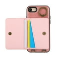 thumbnail image 3 of Allytechgroup Stylish iPhone SE 2022//2020/ iPhone 8 7 Wallet Case, Multi-functional and Durable, Ring Holder Hand Wrist Stand Shockproof Case for Women Men, Pink, 3 of 7