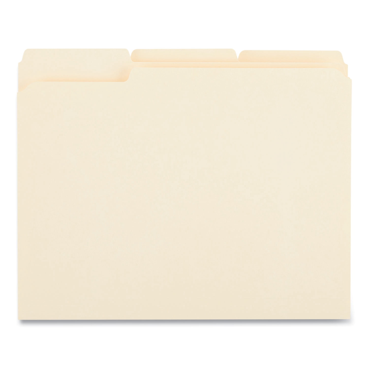 Universal® Top Tab File Folders, 1/3-Cut Tabs: Assorted, Letter Size, 0.75" Expansion, Manila, 50/Box
