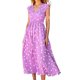 thumbnail image 1 of Vestido de verano para mujer, vestido holgado con cuello en V, vestido con estampado de lunares, vestido de manga corta, 1 of 5