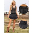 thumbnail image 2 of DARING DIVA Women's Denim Mini Pleated Jean A-Line Y2K Mini Skirt Medium Black, 2 of 6