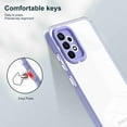 thumbnail image 7 of SaniMore for Samsung Galaxy A73 5G Case Slim Transparent [Not Yellowing Technology], Rugged PC & TPU Bumpers Built-in Detachable Lens Protector Shockproof Protective Cover, Purple, 7 of 7