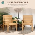 thumbnail image 3 of Outsunny 3Pcs Outdoor Bench Set for Garden, Backyard, Balcony, Light Brown, 3 of 8