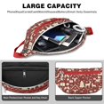 thumbnail image 4 of Fanny Pack Red Christmas Icon Pattern Waist Pack Bag,Running Cross Bag,Waterproof Large Fanny Packs for Women Men for Travel Running Hiking Cycling, 4 of 6