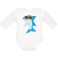thumbnail image 3 of Inktastic Cool Shark, Shark Wearing Sunglasses, Cute Shark Boys or Girls Long Sleeve Baby Bodysuit, 3 of 5