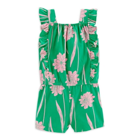 

Carter s Child of Mine Baby and Toddler Girl Green Ruffle Short Sleeve Romper 12 Months-5T