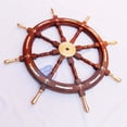 thumbnail image 2 of 18" Wooden Ship Wheel (Brass Anchor Strip & Brass Handle), 2 of 6
