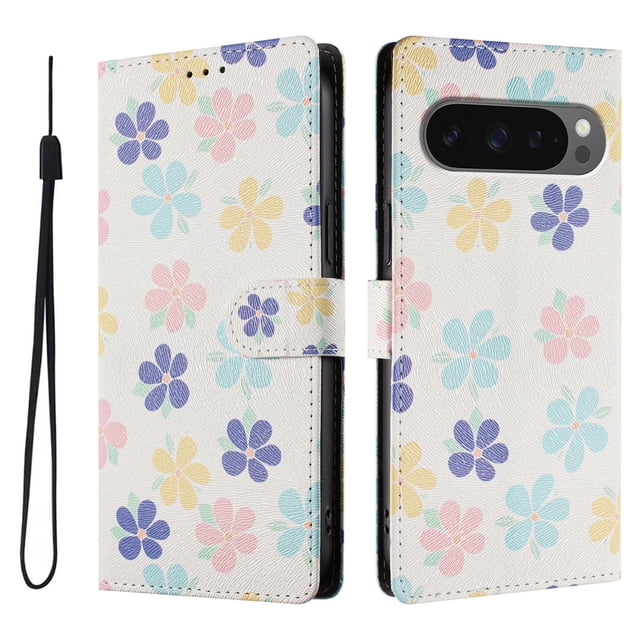 FOXDOCK Funda Tipo Cartera para Google Pixel 9/9 Pro con Soporte y Correa – Diseño de Patrones Lindos