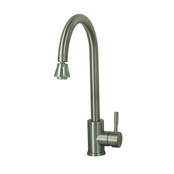 American Brass Faucet SL7000BN-A Used For Kitchen; Single Piece; Gooseneck Type Spout; Single Lever Handle; Brushed Nickel Stainless Steel With Smudge Resistant Finish; For 1 Or 3 Hole Installation