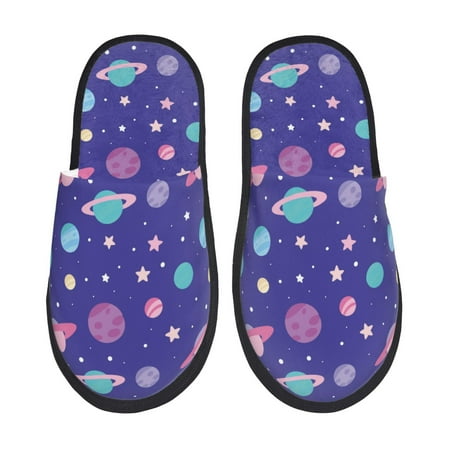 Balery Space Slient Indoor Furry Fleece Comfort House Shoes Soft Non-Slip Home Shoes Cotton slippers House Slippers-- Large