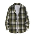 thumbnail image 2 of GaThRRgYP Mens Long Sleeve T-Shirt,New Casual Fashion Men's Plaid Shirt Loose Youth Long Sleeve Turndown Collar Blouse Shirt, 2 of 5