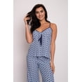 thumbnail image 2 of Pretty You London Women's EcoVero Cami Pant Pajama Set in Blue, 2 of 4